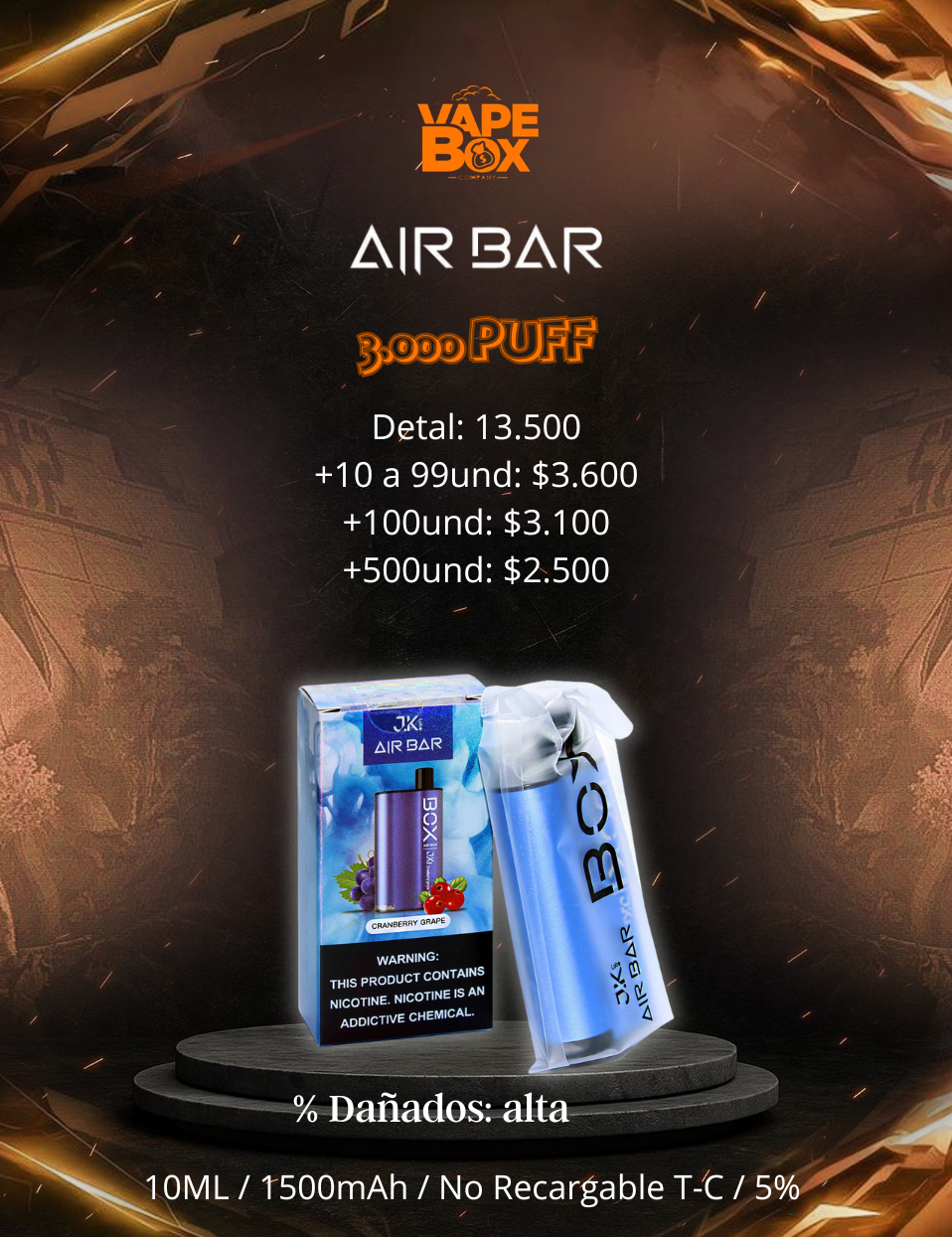 AIR BAR 3.000 PUFF
