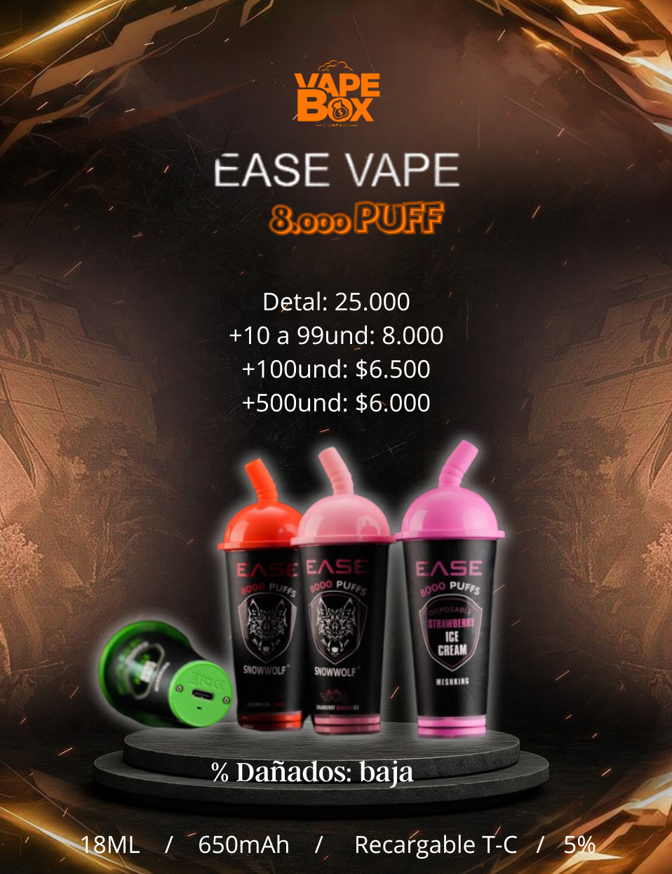 EASE 8.000 PUFF