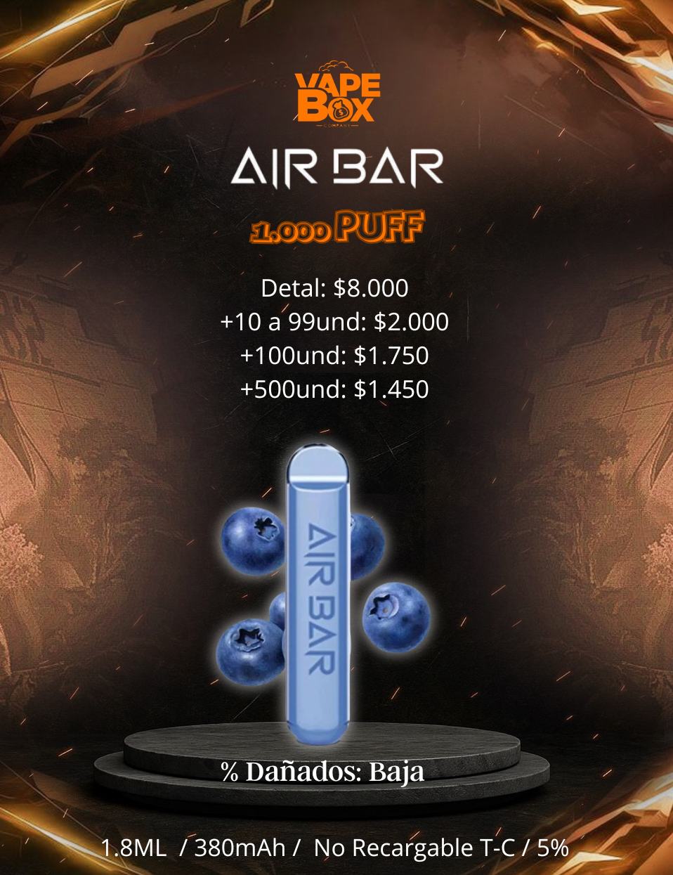 AIR BAR 500 PUFF